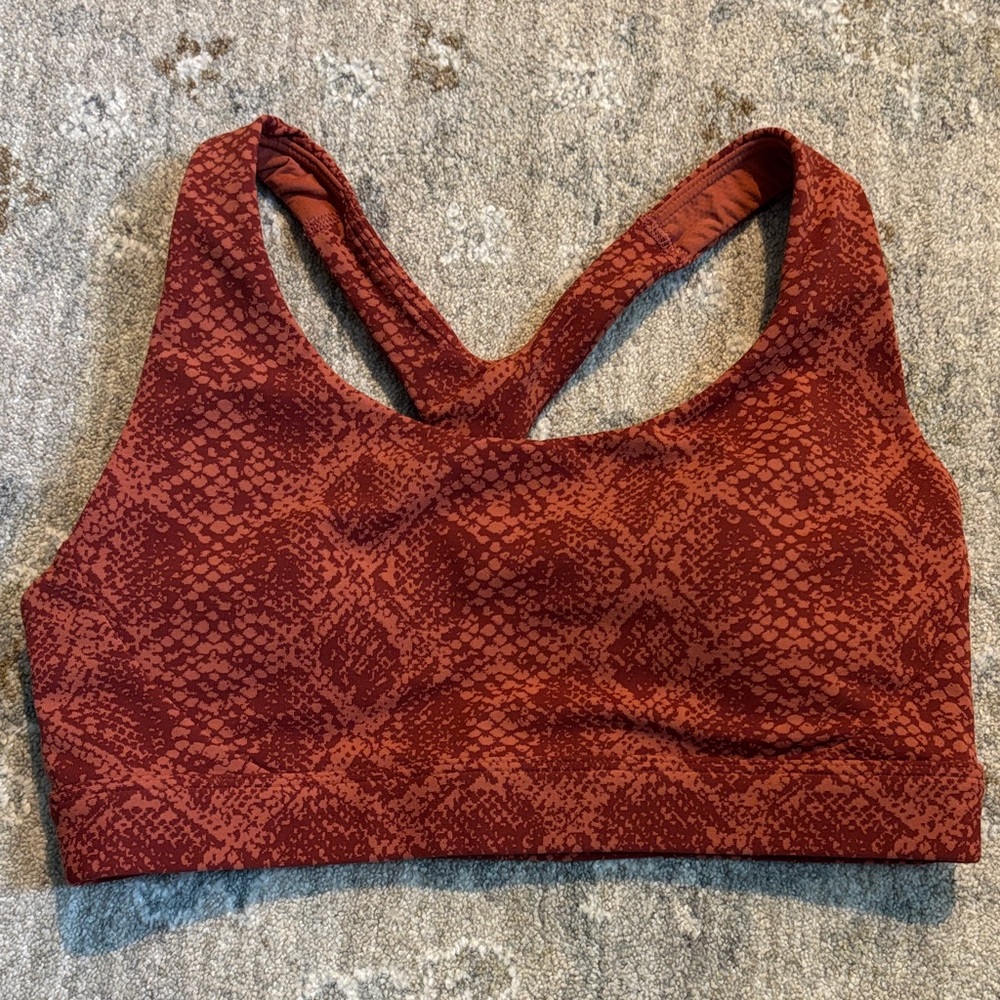 Women's Athleta Red Snake Print Sports Bra